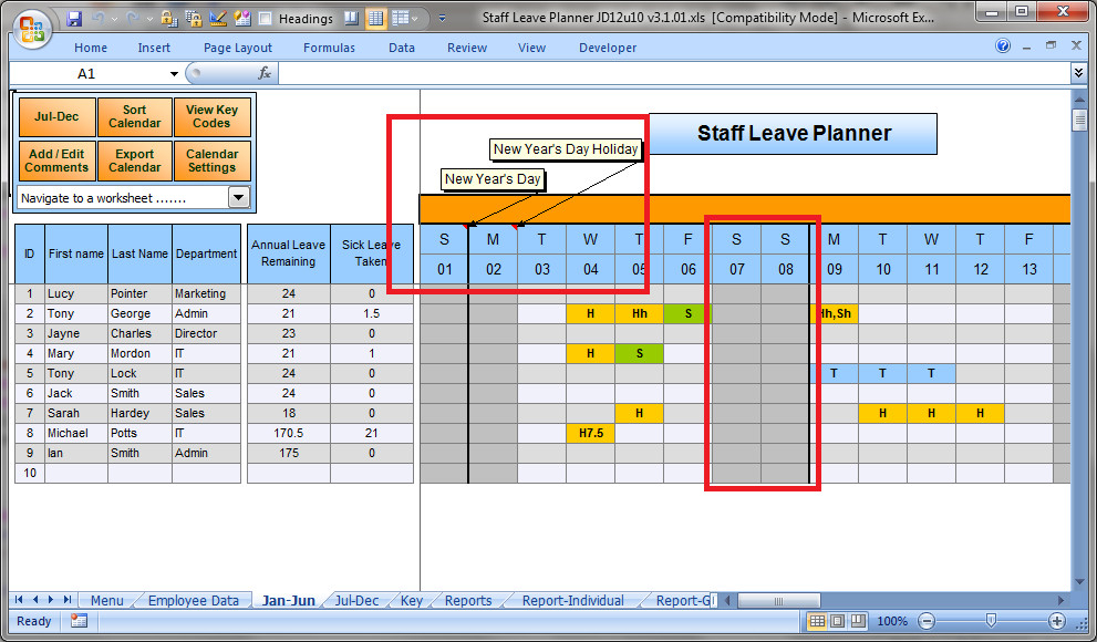 Annual Leave Plan Template Excel Free - Printable Schedule  Leave Chart