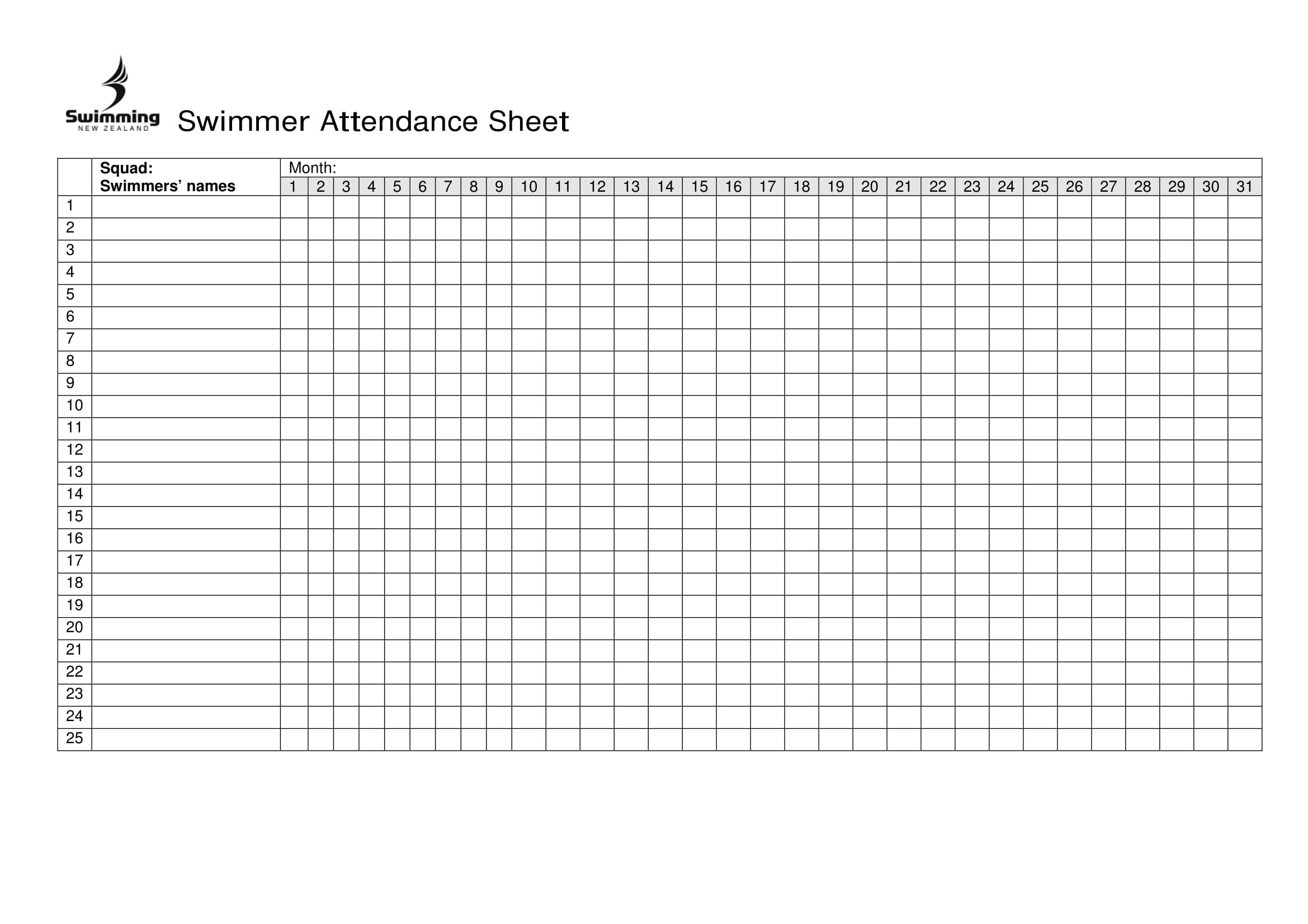 Attendance Sheets | Business Mentor  Attendance Log