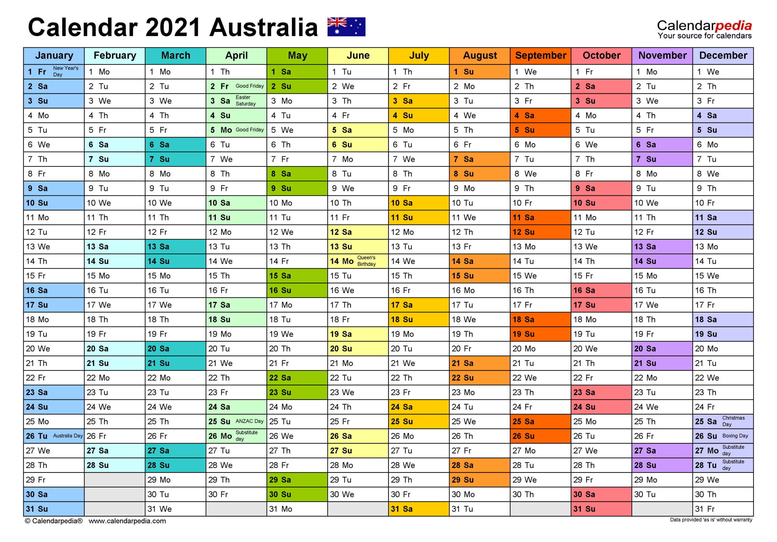 Australia Calendar 2021 - Free Printable Pdf Templates  Fiscal Year 2021 Definition Australia