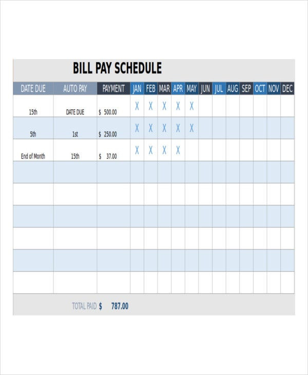 Bill Payment Schedule Template - 13+ Free Word, Pdf Format  Bill Payment Calendar Pdf