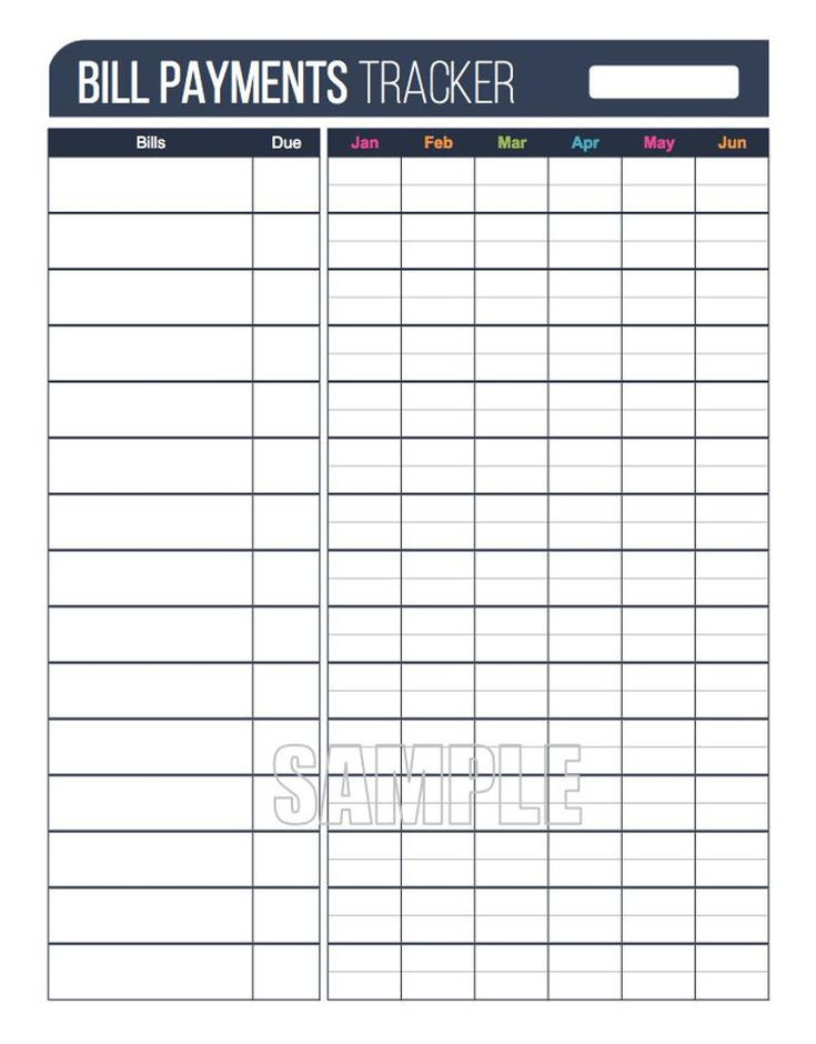 Bill Payments Tracker Plus Printable Pdf Fillable Pdf  Fillable Bill Pay Worksheet