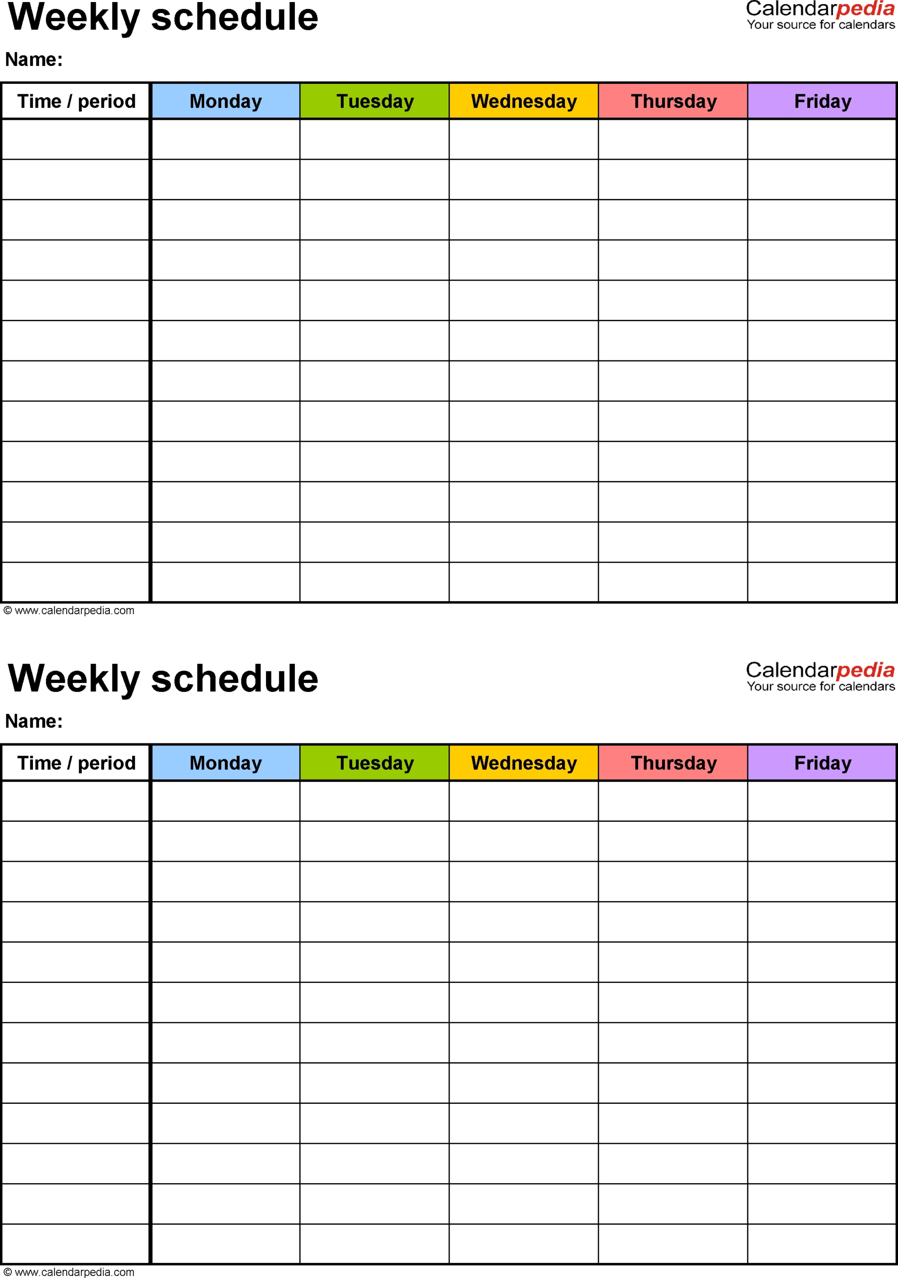 7 Day Calendar Template Printable Template Calendar Design