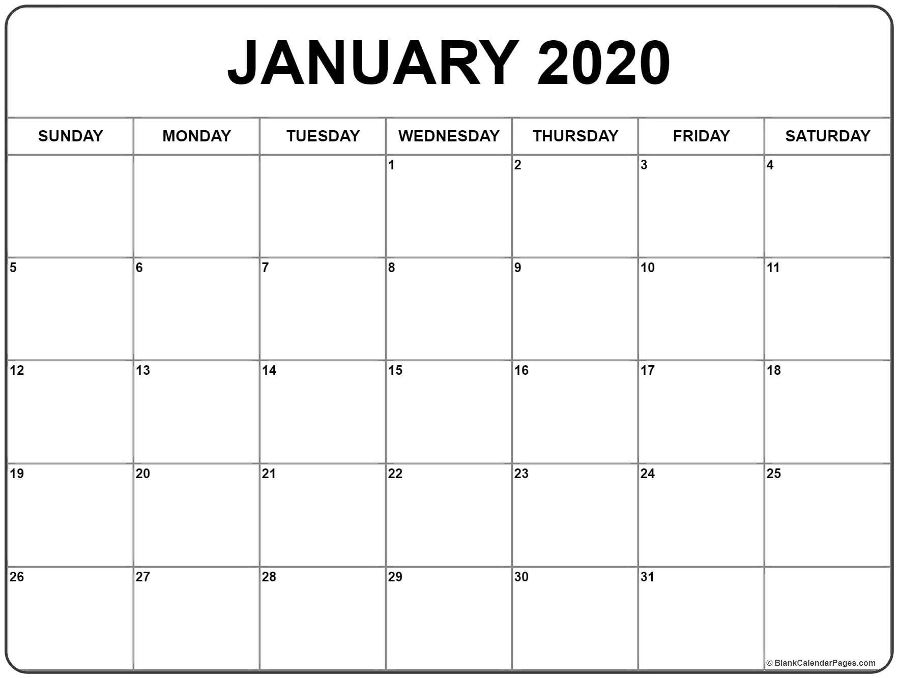 Blank Calendars To Print Without Downloading 2020 | Free  Print Free Blank Calendar Without Downloading