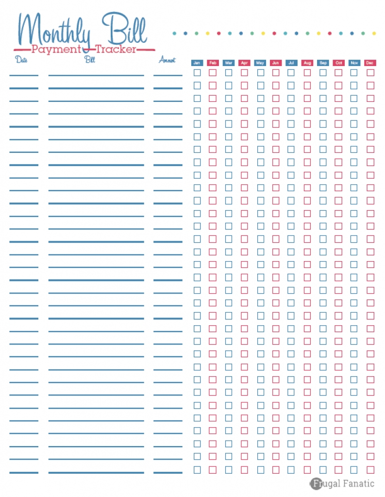 Blank Monthly Bill Payment Worksheet - Calendar  Free Printable Bill Pay Sheets