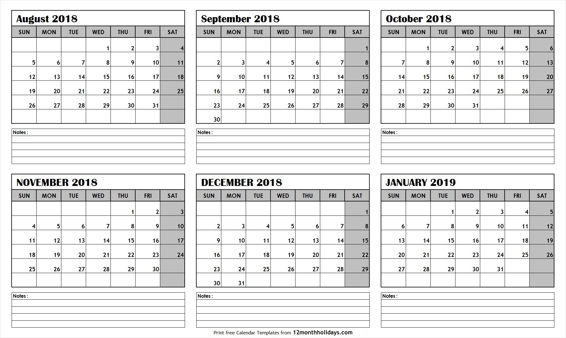 Calendar Blanks 6 Months | Calendar Template Printable  6 Month Calendar
