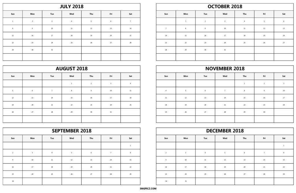 Calendar Template 4 Months On One Page Quiz: How Much Do  Free 6 Month Calendar Template