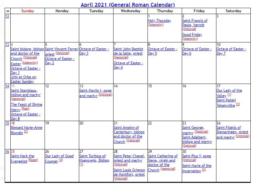 Catholic Liturgical Calendar 2021  Liturgical Calendar Dates For 2021