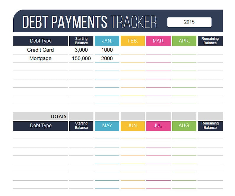 Debt Payment Tracker Fillable Personal Finance Organizing  Fillable Bill Pay Worksheet