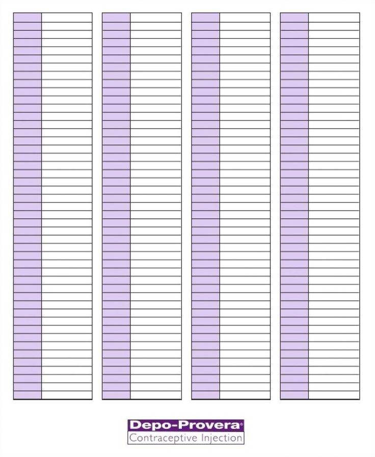 Depo Provera Injection Schedule Chart 2021 In 2021 | Print  Depo Provera Dosing Chart 2021