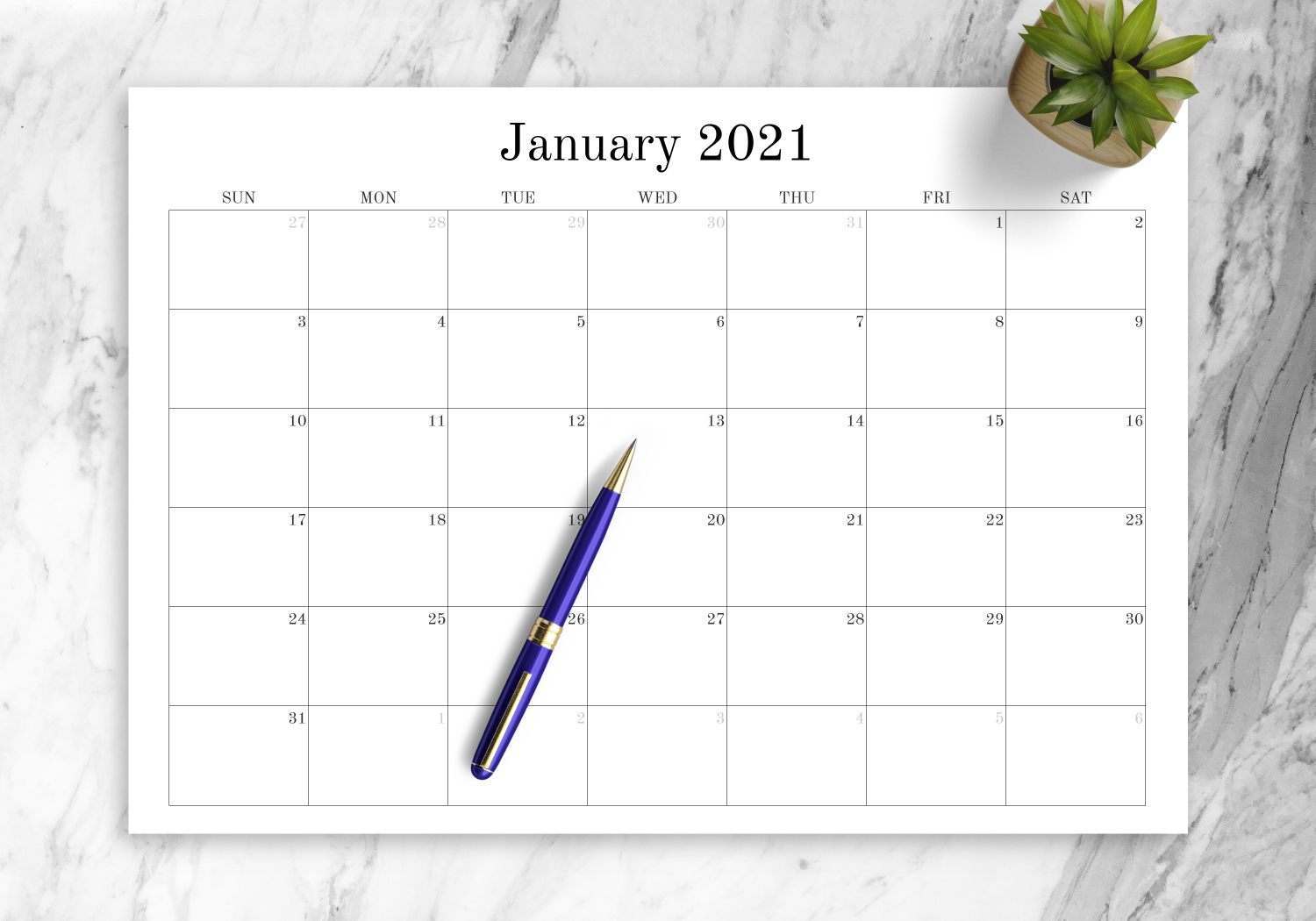 Download Printable Blank Monthly Calendar Pdf  Free Downloadable Editable Calendar