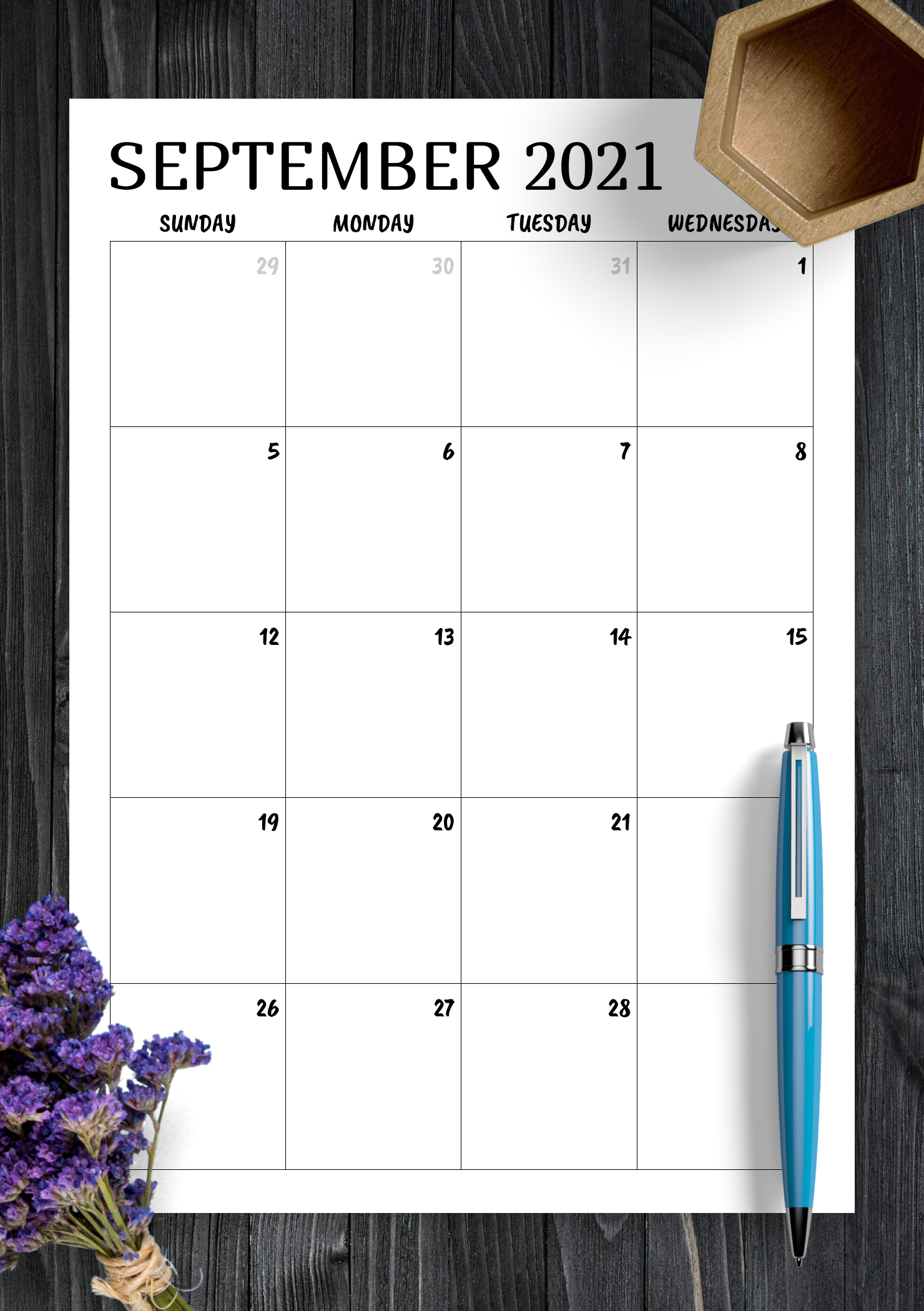 Download Printable Minimal Monthly Calendar Pdf  Printable Blank Calendar Page Template