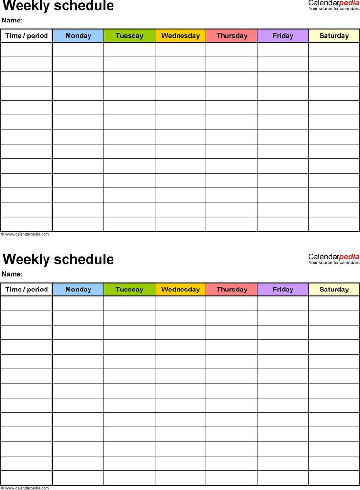 Extra Large Printable Blank Weekly Employee Schedule In  Blank Weekly Schedule Planner