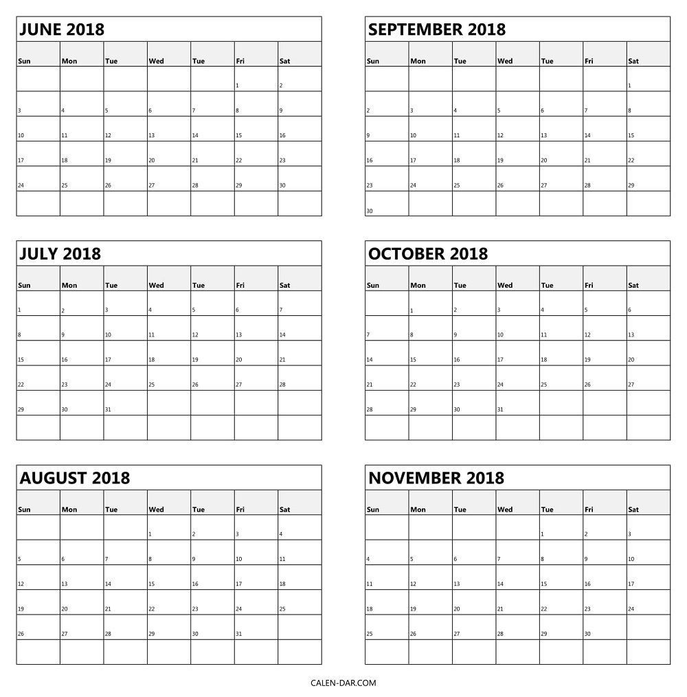 Extraordinary 6 Month Blank Calendar Template | Blank  Free 6 Month Calendar Template