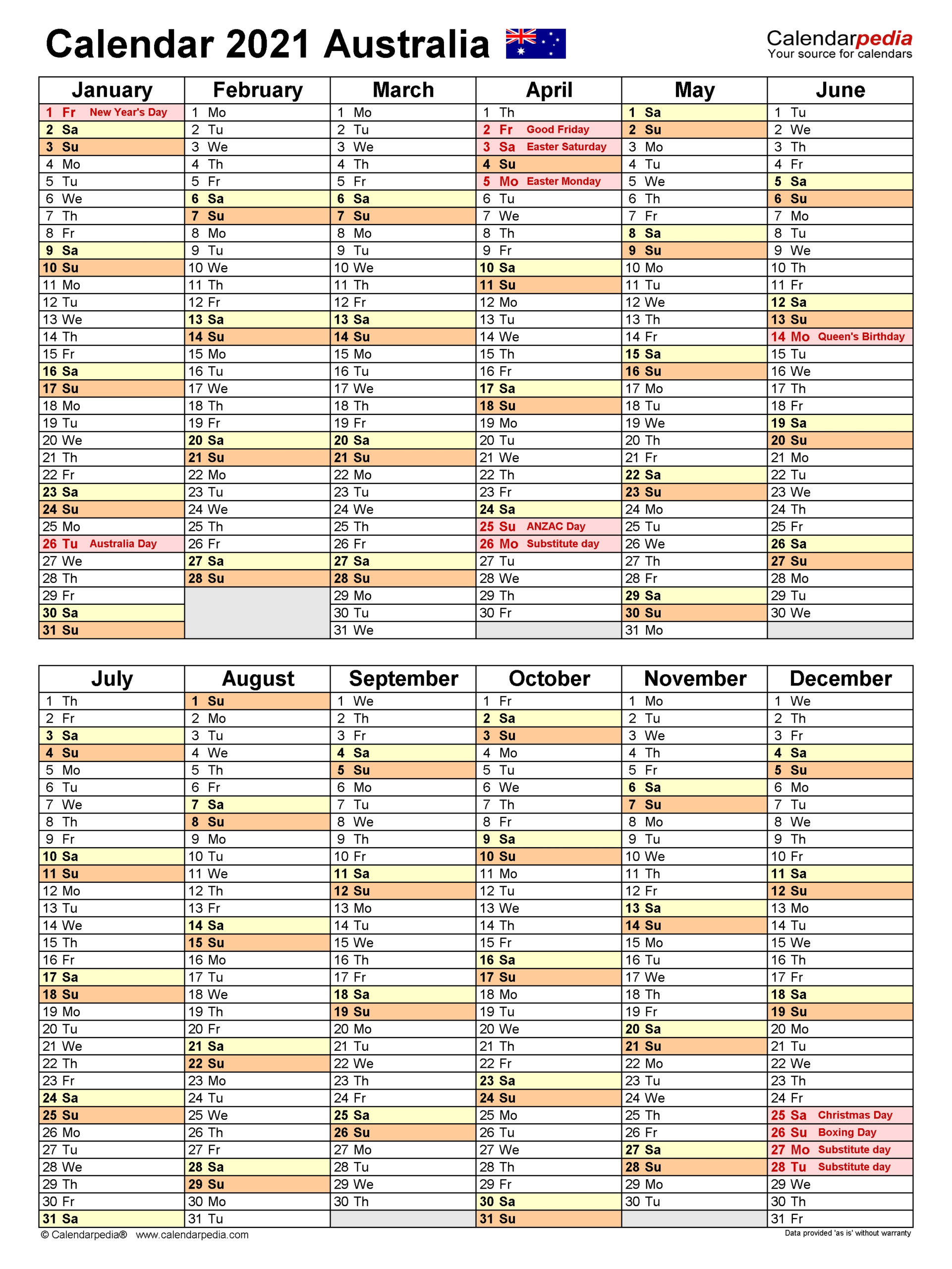 Financial Year Calendar 2021 19 Australia - Template  Financial Year In Australia