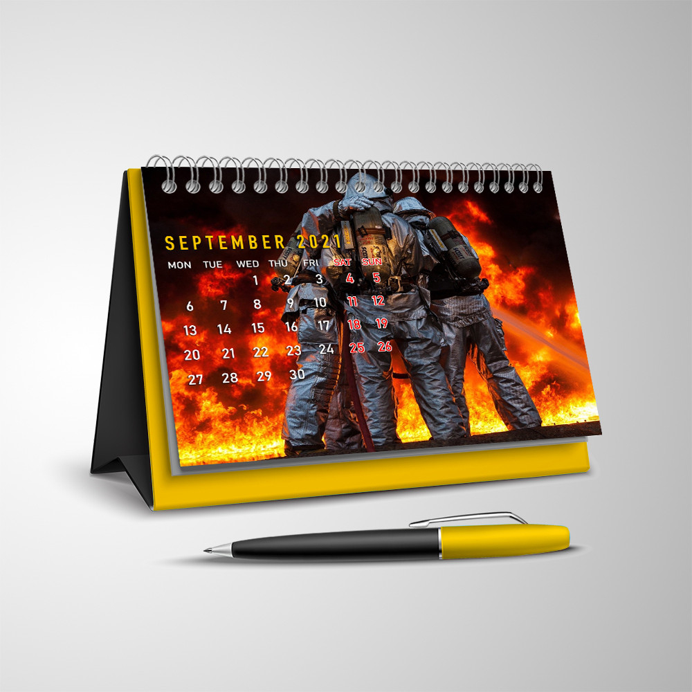 Firefighter 2021 Desk Calendar I2D5 - Buzzcrafty  Firefighter Schedule Calendar 2021