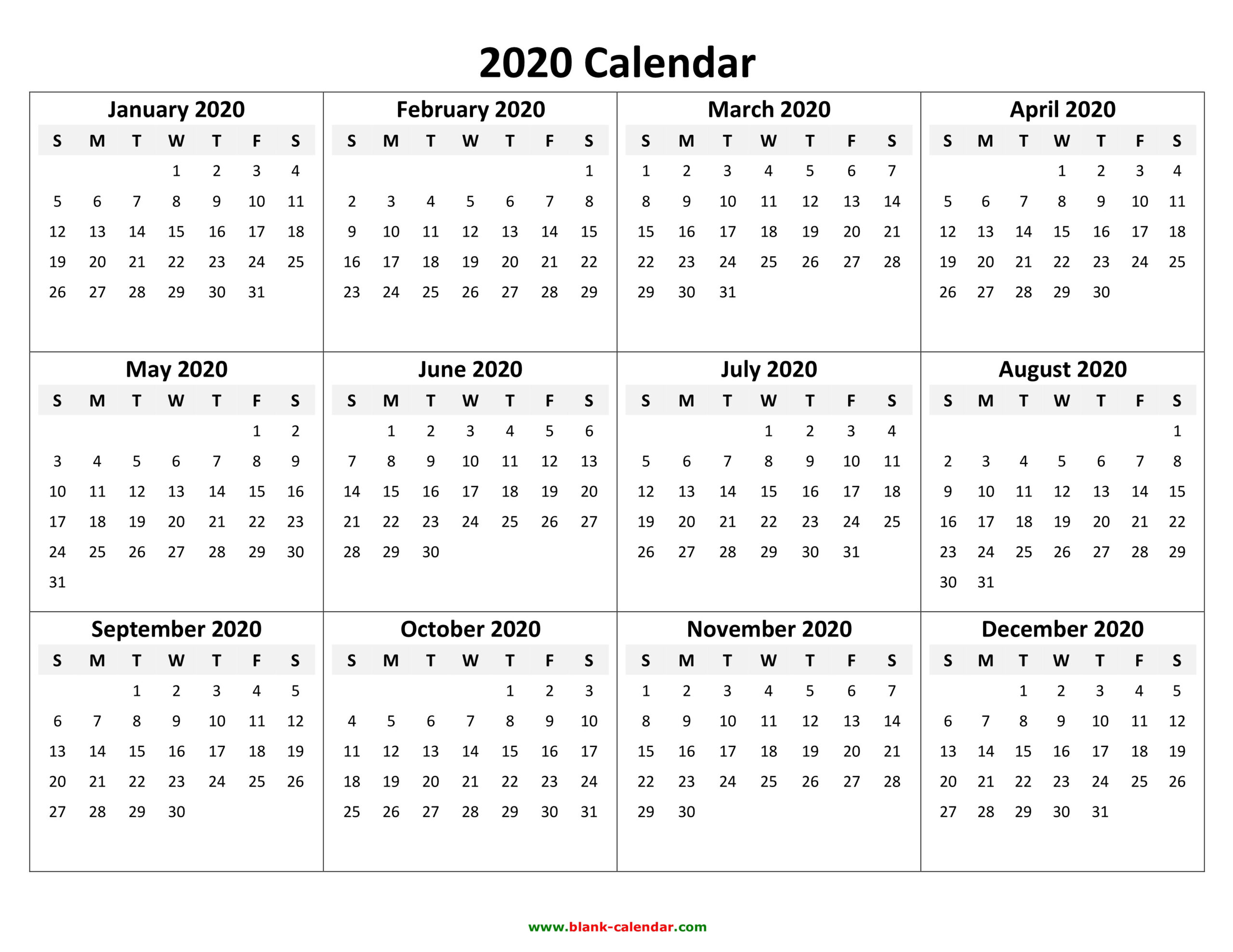 Free 2020 Printable Calendar Templates - Create Your Own  Free Editable Calendar Templates Printable