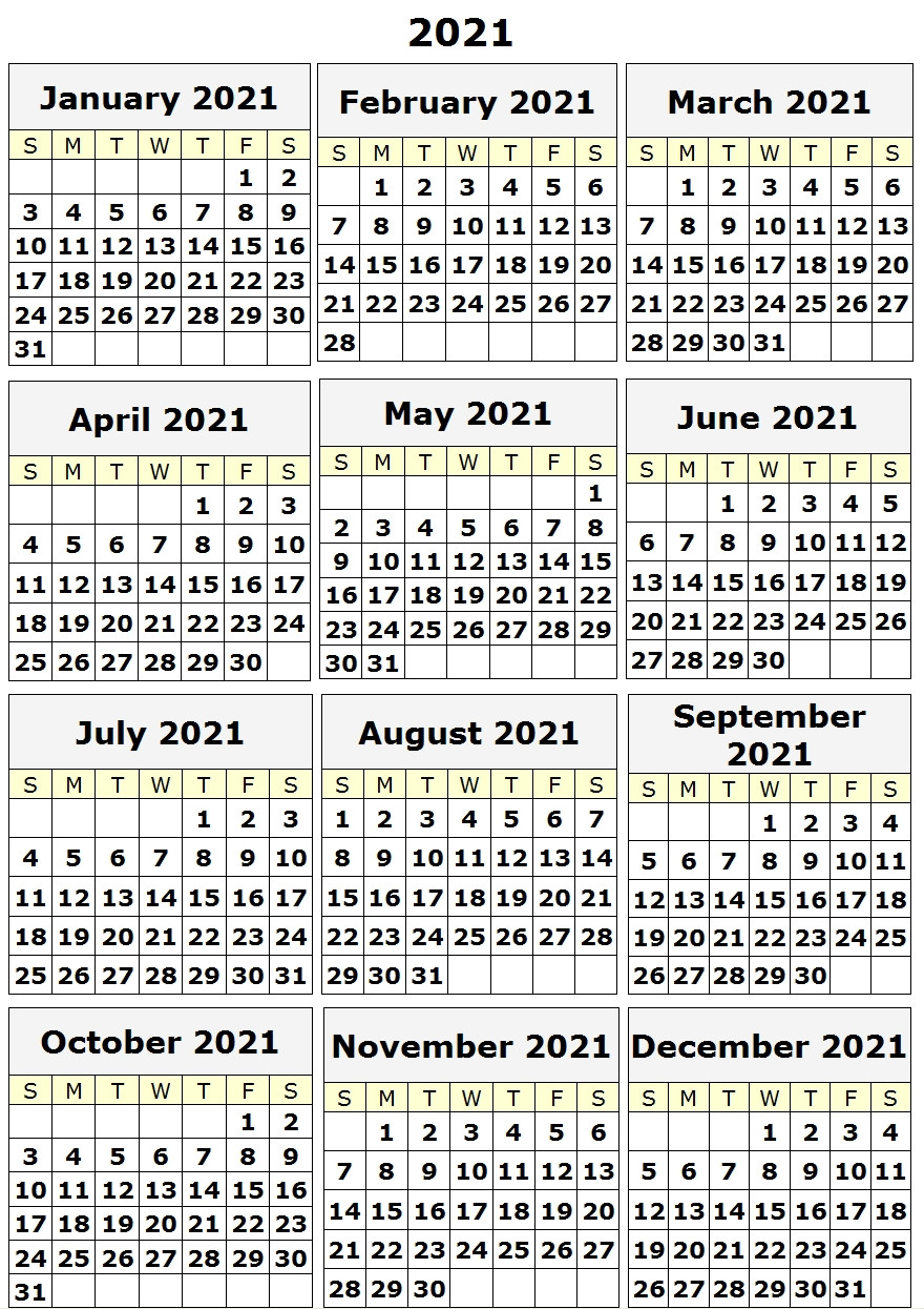 Free 2021 Yearly Calender Template : Printable Calendar  Julian Calendar 2021 2021 Free Printable