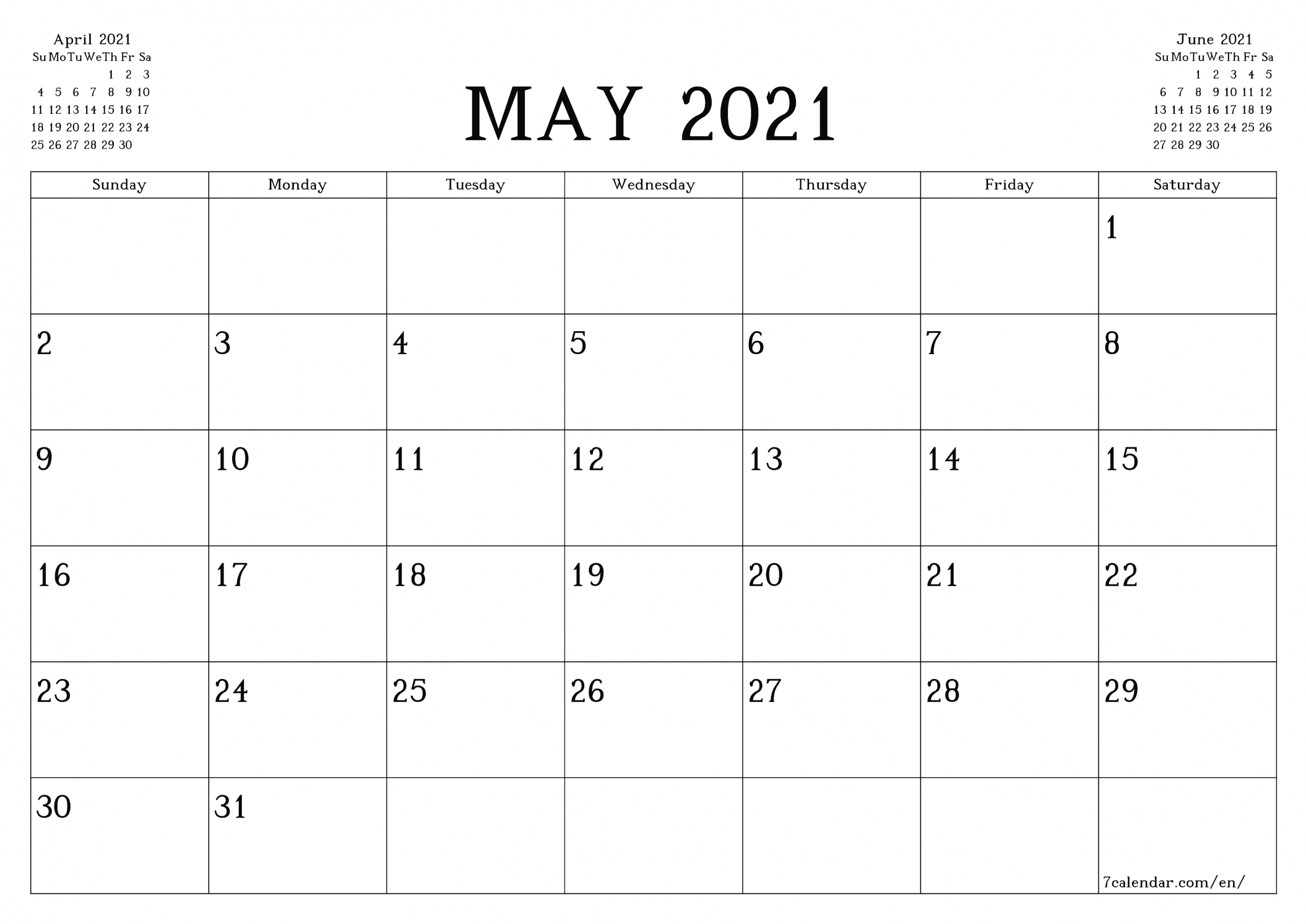 Free Blank April Map 2021 Iwith Lines | Get Your Calendar  Free Printable Calender April And May