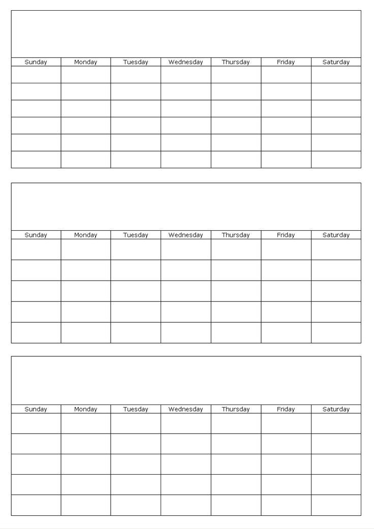 Free Printable 3 Month Calendar Template  3 Month Calendar Template