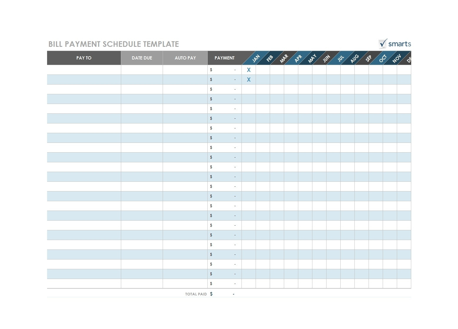 Free Printable Bill Payment Template - Calendar  Bill Payment Calendar Pdf