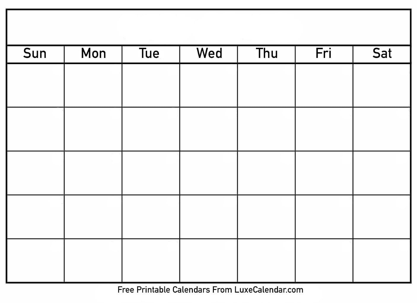 Free Printable Blank Calendar Templates - Dalep  Printable Calendar Full Page