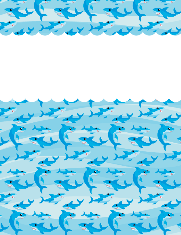 Free Printable Shark Binder Cover Template. Download The  Front Page Of Water Challenge Template Free