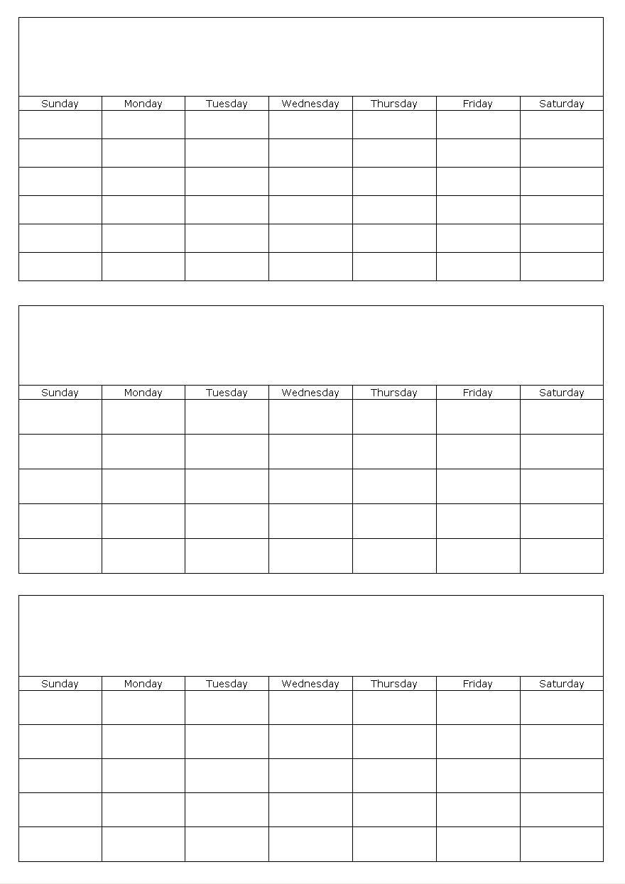 Free Printable Three Month Calendar - Template Calendar Design  Wall Calendar Frame Plan - Item 49887 Clone