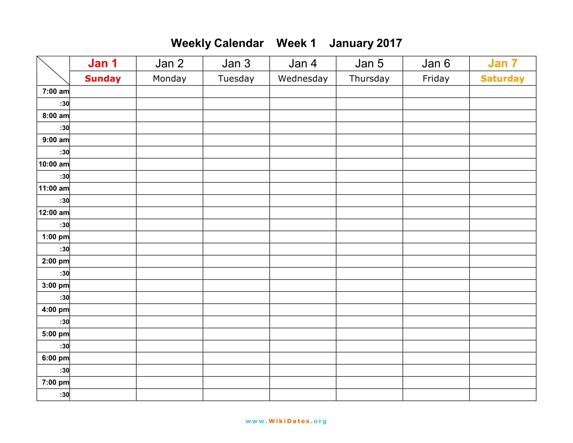 Free-Weekly-Schedule-Template-For-Work-Calendar-2-Excel  Blank Weekly Schedule Planner