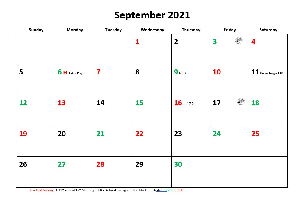 Jfrd 56 Hour Firefighter Shift Calendar 2021  Color Shift Calendar