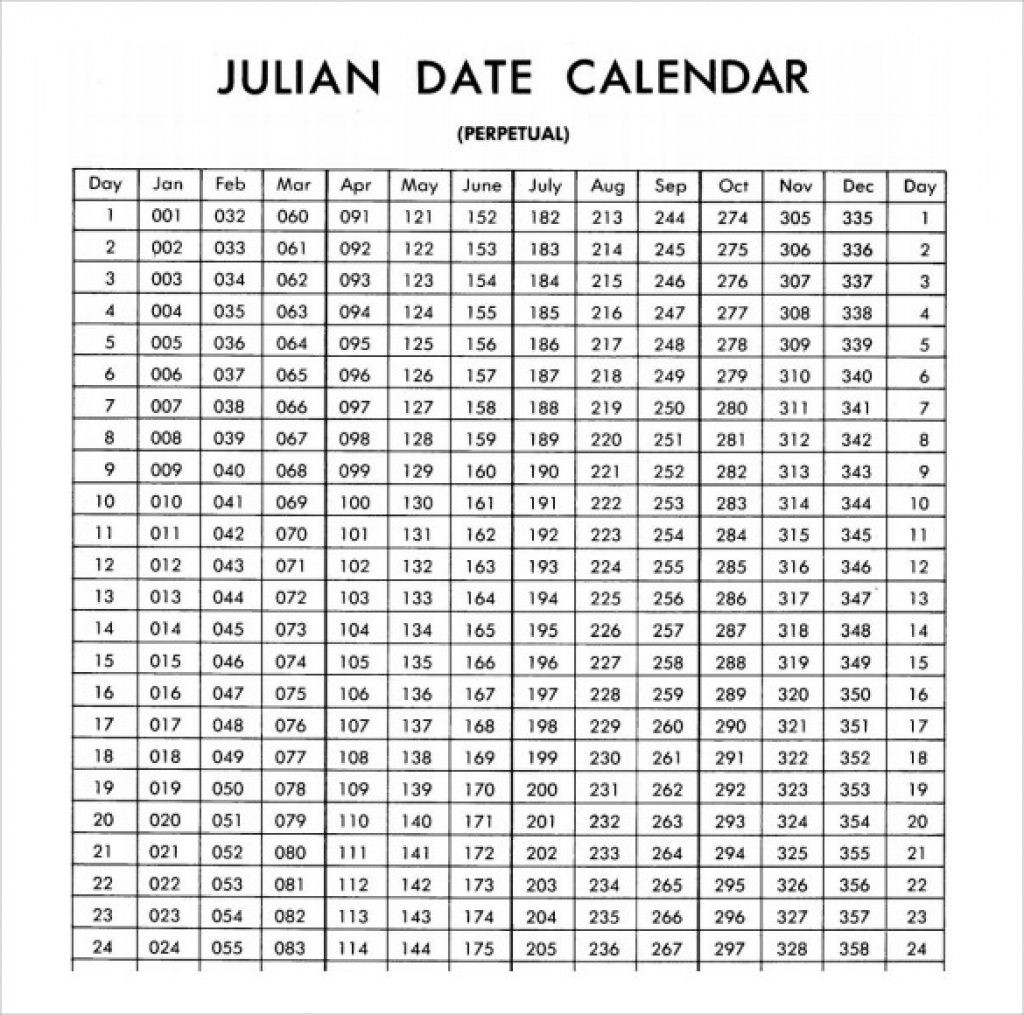 Julian Date Calendar For Leap Year Template Calendar Design
