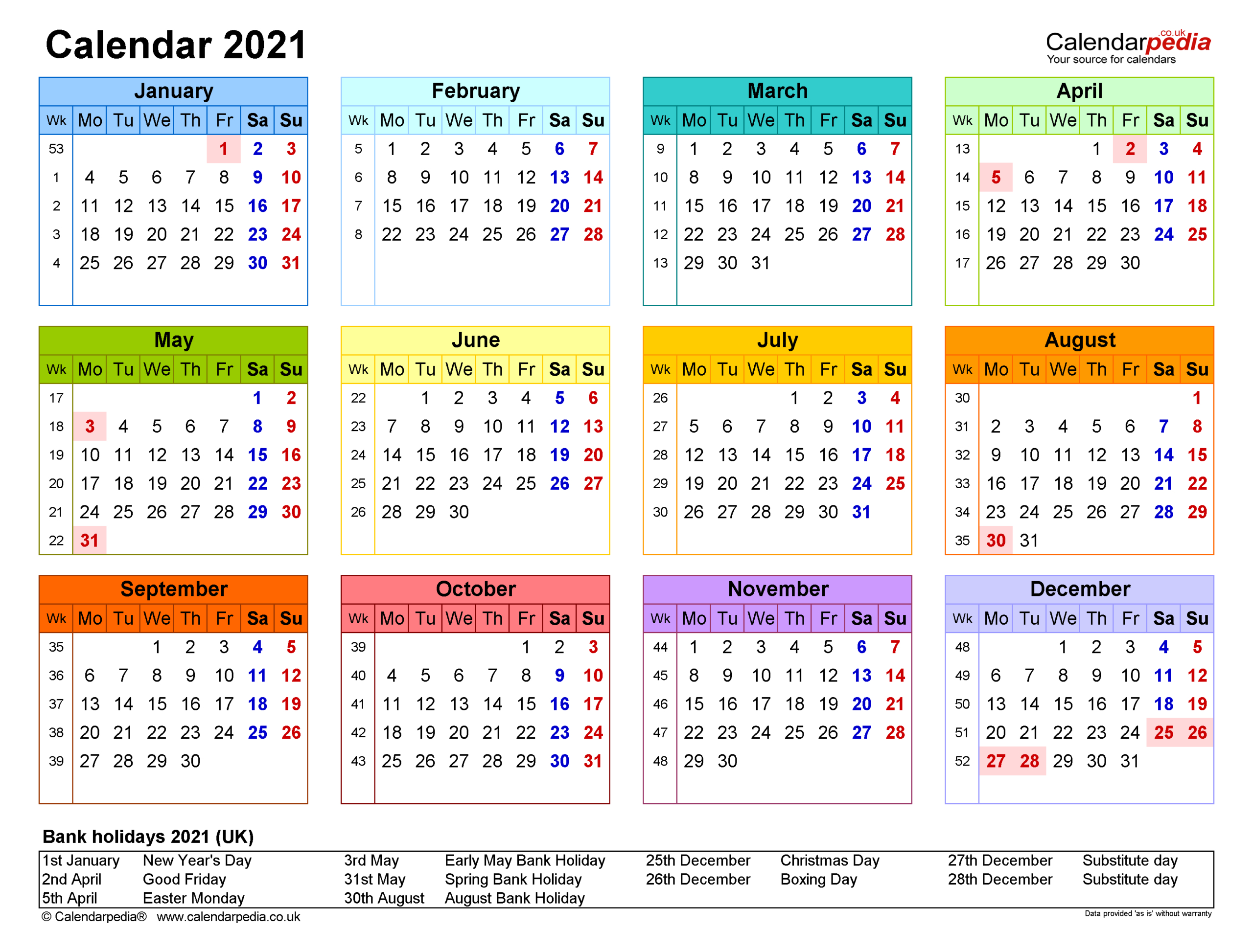 Large Calendar 2021 Printable | Calendar Printables Free  Julian Calendar 2021 2021 Free Printable