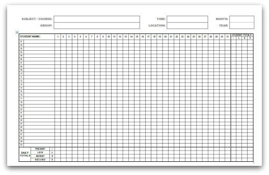 Monthly Attendance Sheet Report Templates For Employees  Monthly-Attendance-List