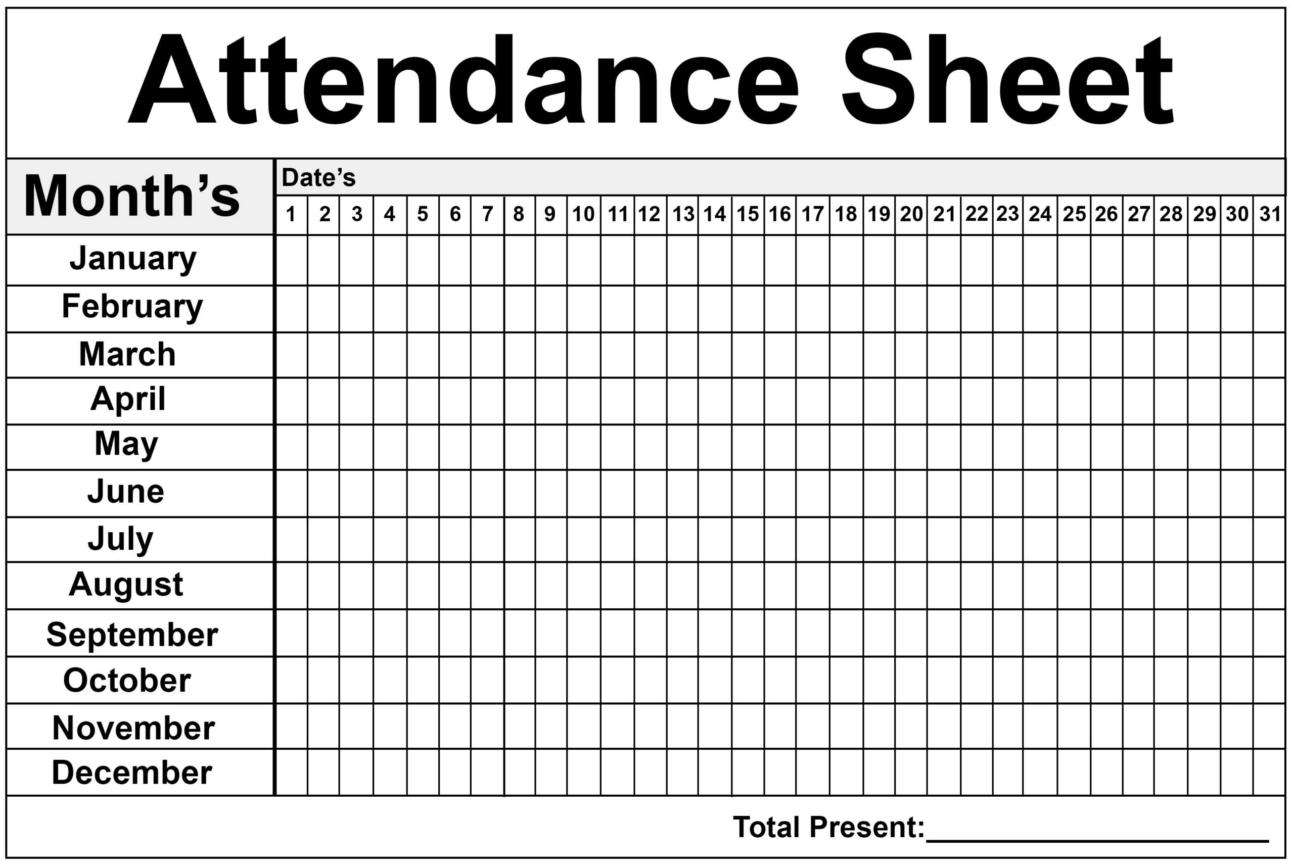 Monthly Employee Attendance 2020 | Calendar Template Printable  Employee Attendance Tracker