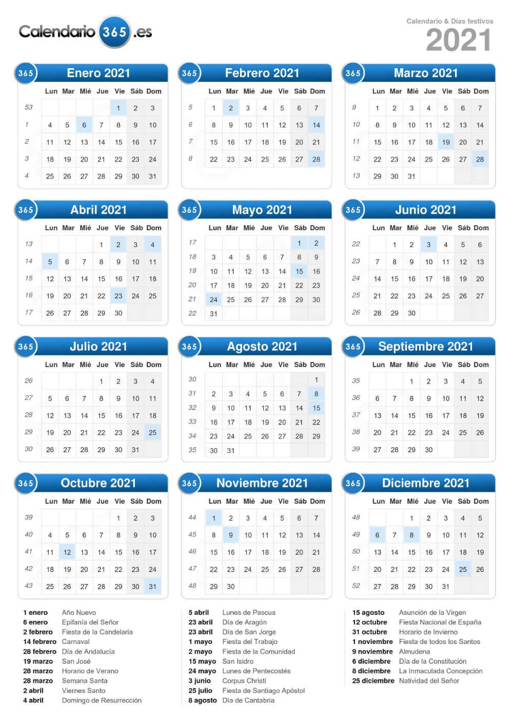 Pin On Imprimibles  Calendario 2021 Con Las Semanas