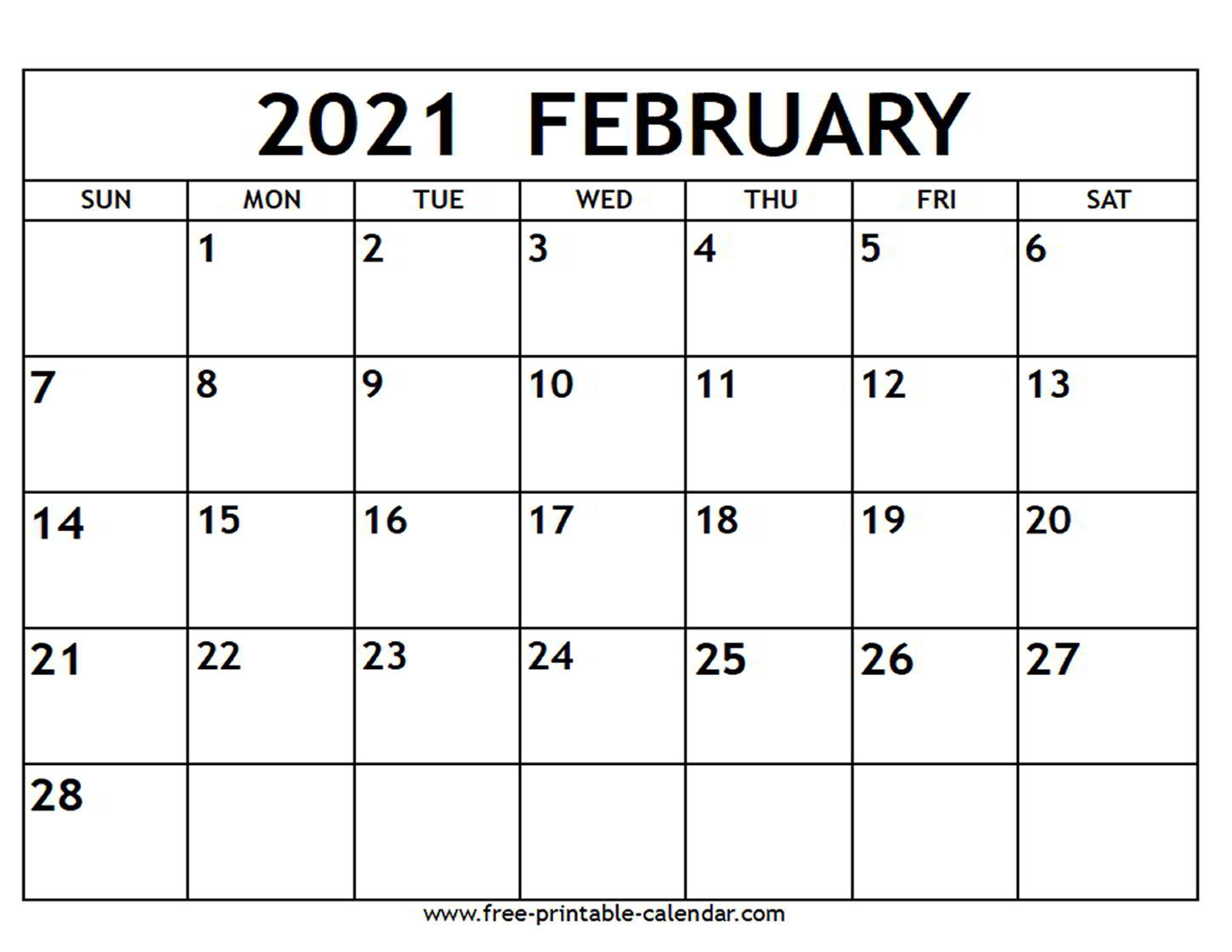 Printable Calendar 2021  Full 2021 Printable Calendar