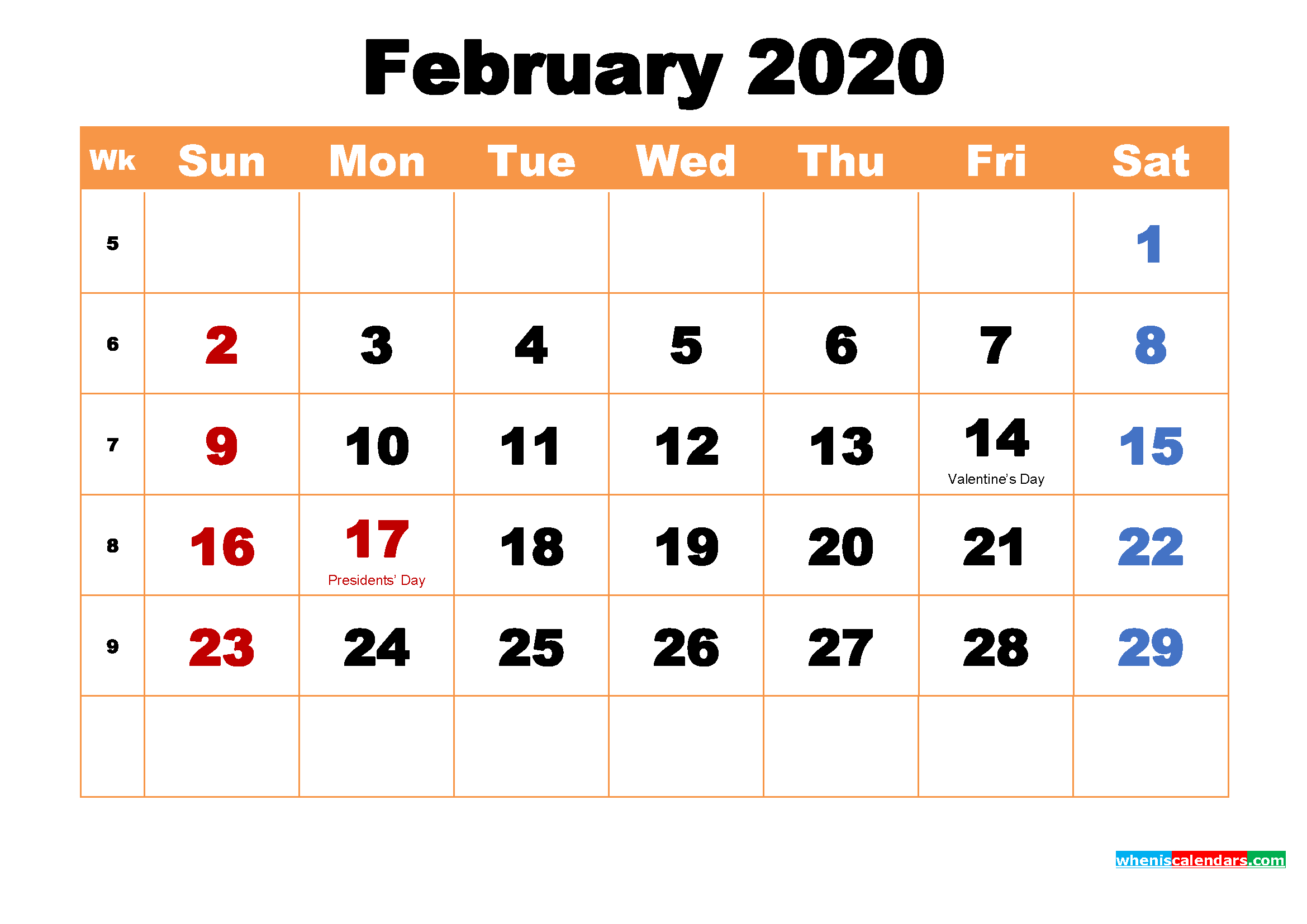Printable Calendar For February 2020 - Free Printable 2021  February 202 Calnedar