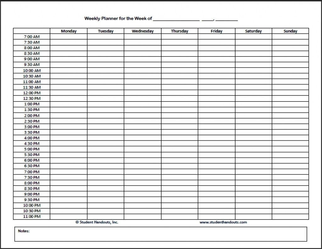 Printable Daily Calendar With Time Slots - Template  Free Excel Calendar Template Time Slots