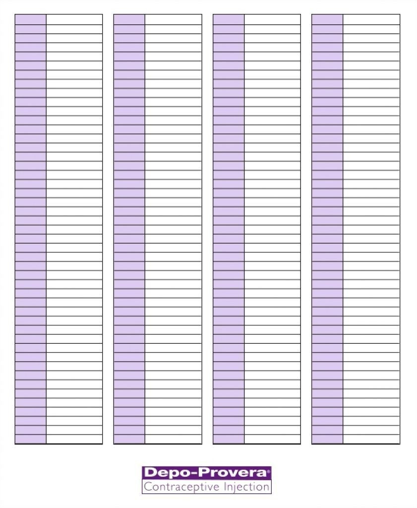 Printable Depo-Provera Schedule - Template Calendar Design  Depo Scheduling