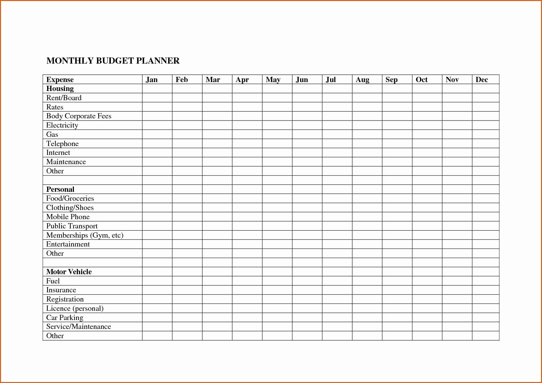 Pdf Monthly Bill Worksheet - Template Calendar Design