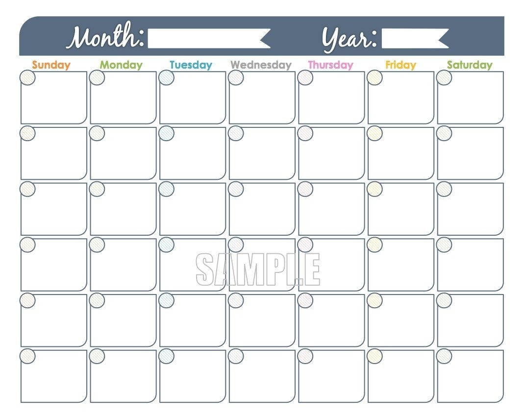 Printable Monthly Calendar That I Can Edit | Calendar  Editable Blank Calendar Template