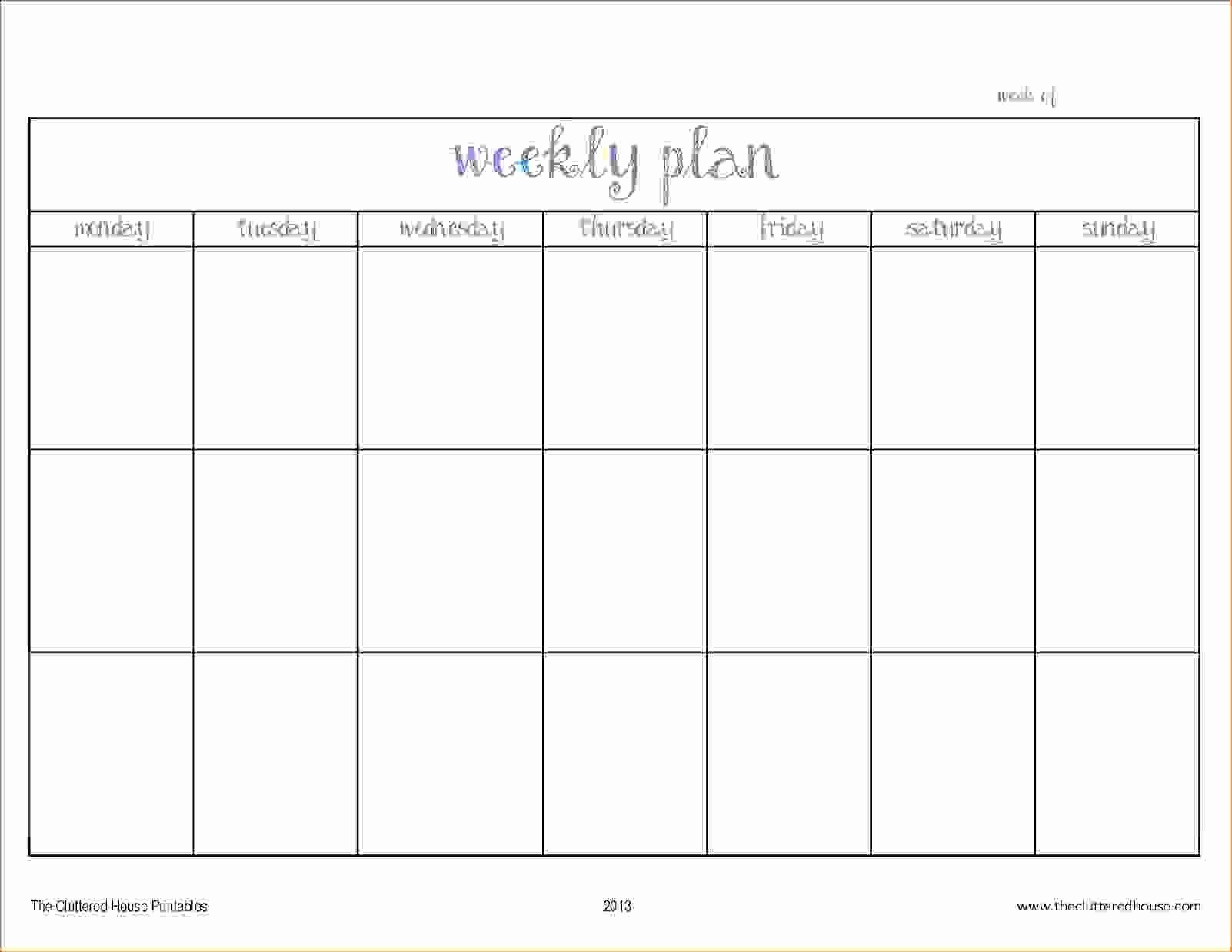 Printable Week Calendar Two Template Word Military Blank  Blank 5 Day Calendar Printable Free