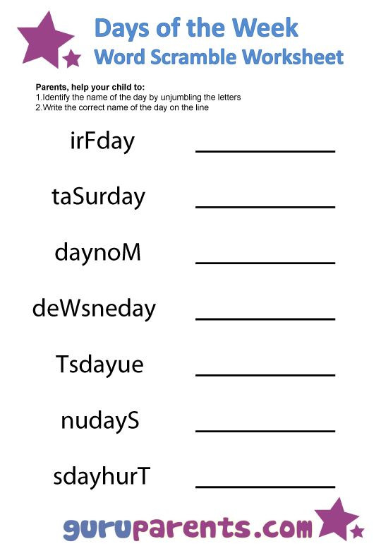 Resultado De Imagen De Days Of The Week Worksheet  Days Of The Week Grid For Workers Hours