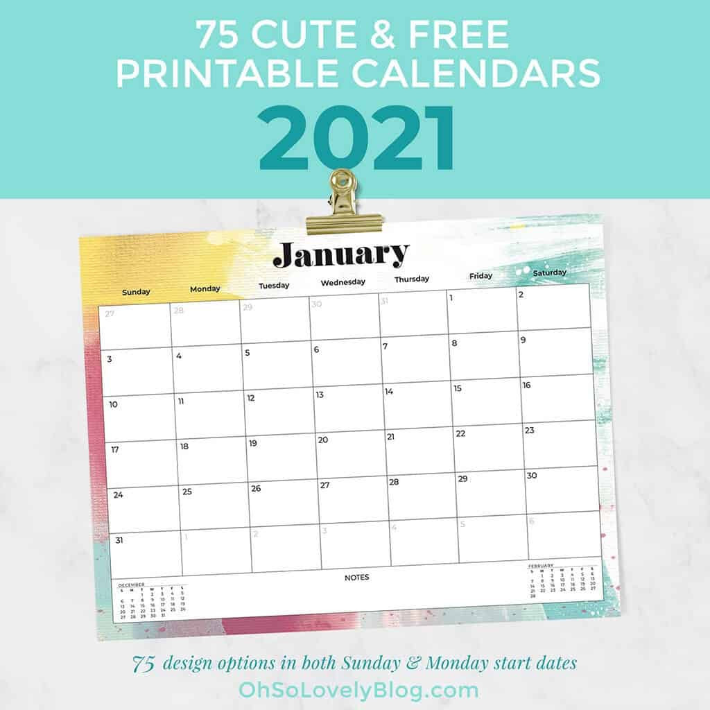 Sunday To Saturday Calendar 2021 Printable | Calendar  2021 Free 12 Month Printable Monthly Calendar