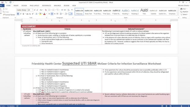 Suspected Uti Sbar Mcgeer Criteria For Infection  Mcgeer Criteria For Infection Table