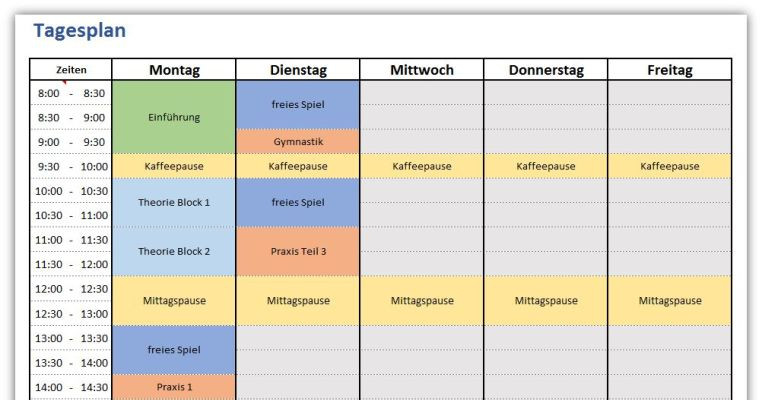 Tagesplan Vorlage Für Eine Woche Download | Freeware.de  Smiley Kalender Erstellen