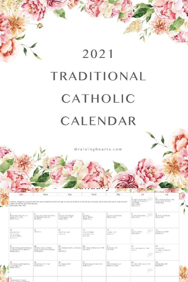 Traditional Catholic Liturgical Calendar 2021 / Https  Lectionary Calendar 2021