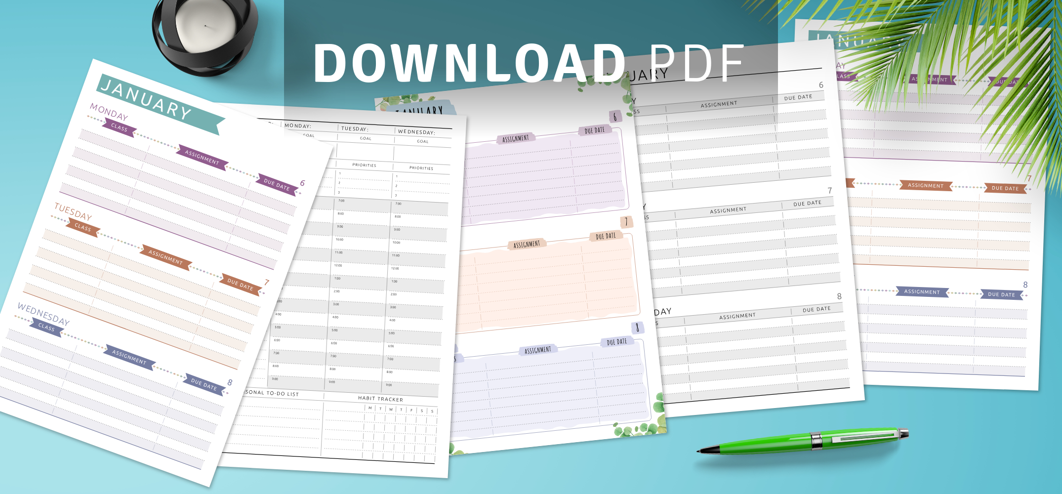 Weekly Calendar Template Pdf - Download Now  Download Calendar Template