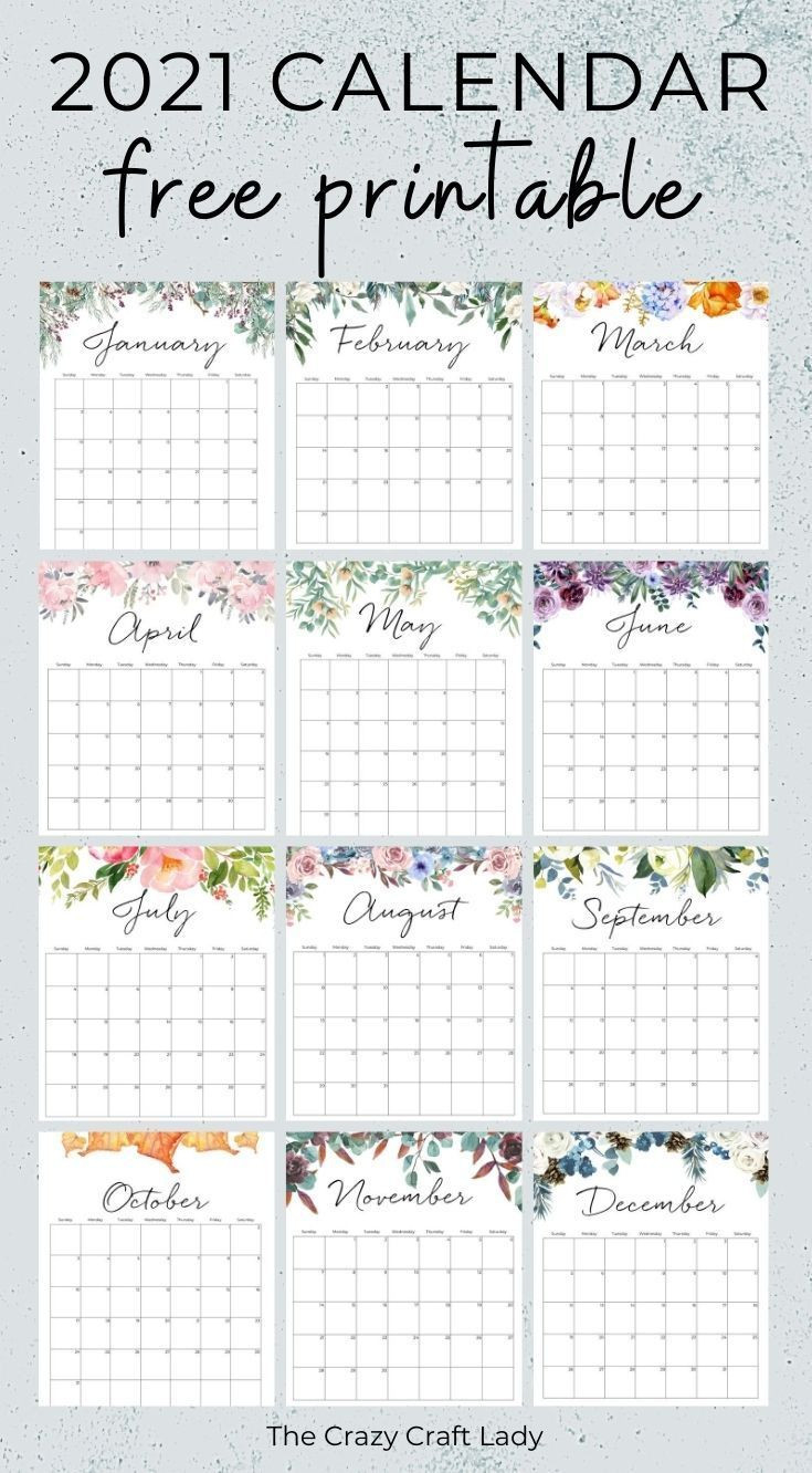 2021 Free Printable Floral Wall Calendar In 2020  Fiscal Year Calendars Starting With July