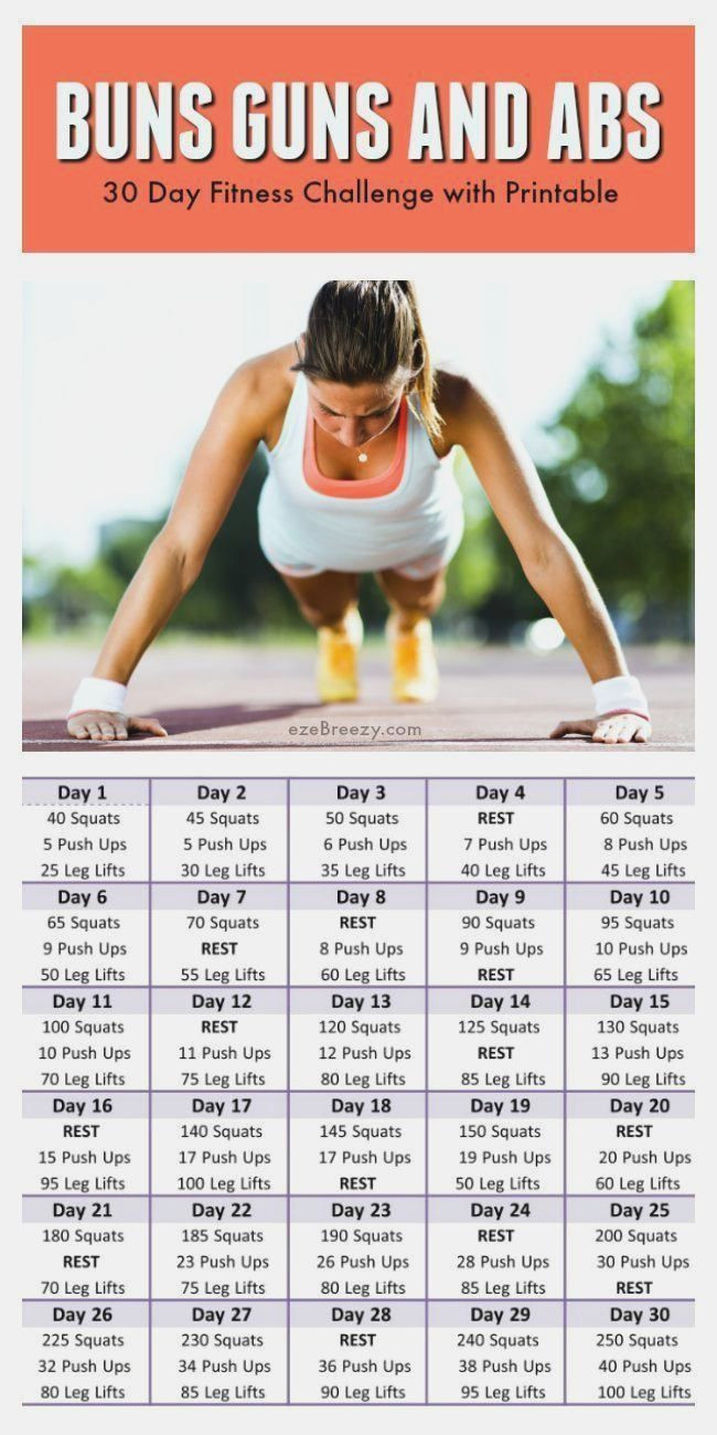30 Day Fitness Challenge And Printable - #Fitnessbody #  Excercise Challenge Printable