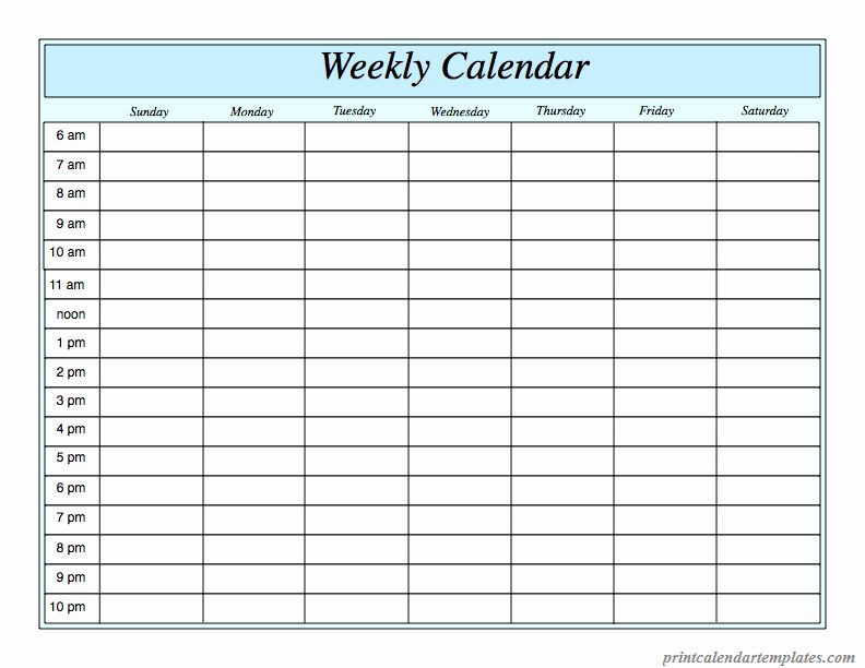 Agenda With Time Slots Luxury Free Printable Weekly  Weekly Calendar With Time Slots